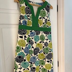 NWOT Boden Floral Midi Dress - Green, Blue size 10 lined 100% cotton
